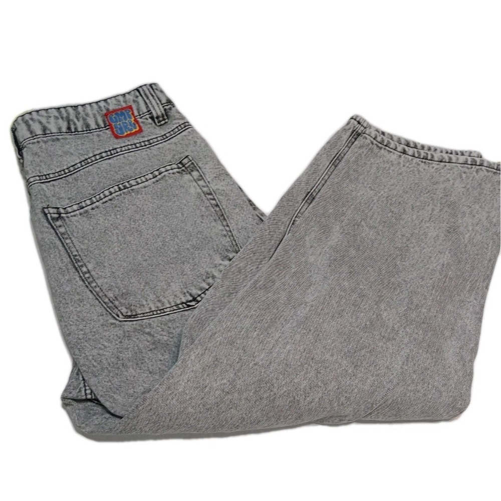 Empyre Baggy Jeans Mens 32x26 Gray Acid Wash Skater Denim Y2K Wide Leg Pants - Picture 5 of 14